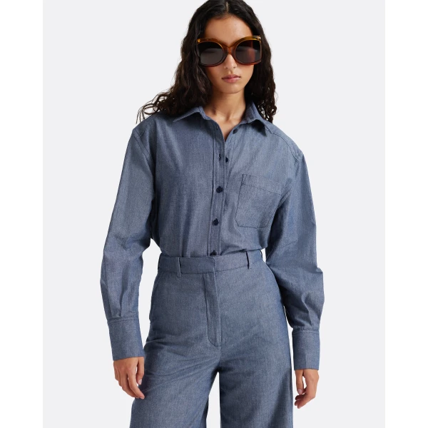 Safiyaa Touca Trouser In Blue Blend, view 6
