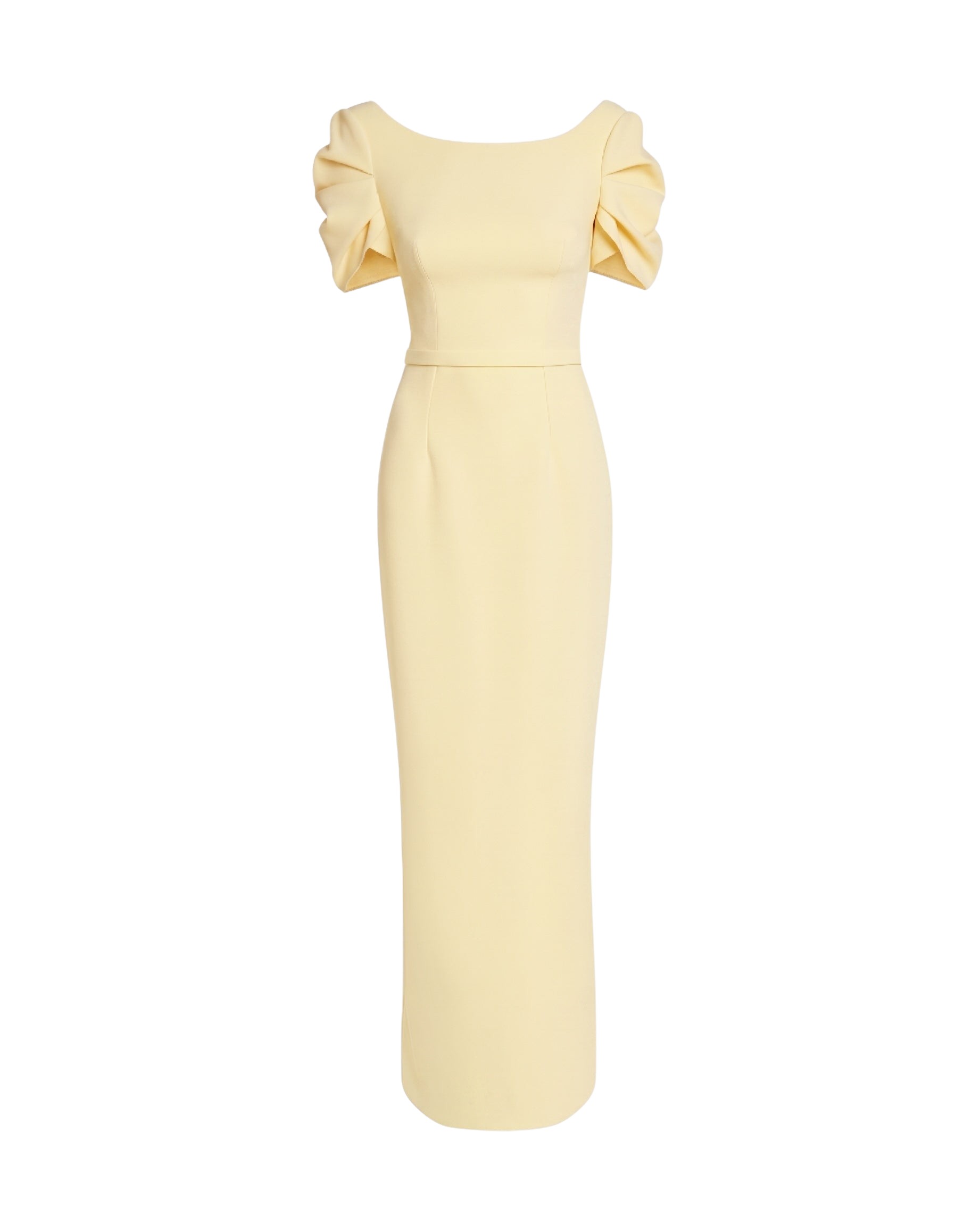 Safiyaa Vanna Long Dress In Pale Yellow -  - Demi-Couture Evening Wear at Coveti