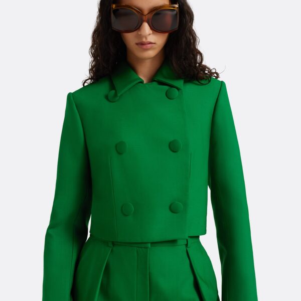 Safiyaa Yui Jacket In Blade Green -  - Demi-Couture Evening Wear at Coveti