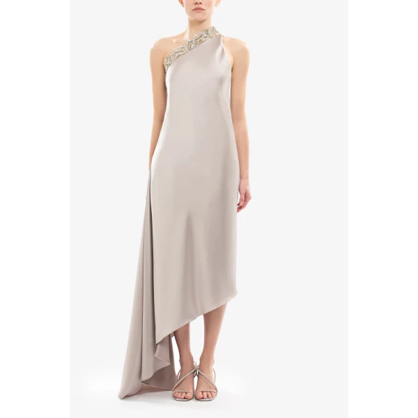Saiid Kobeisy Asymmetrical One-Shoulder Embellished Dress, view 2