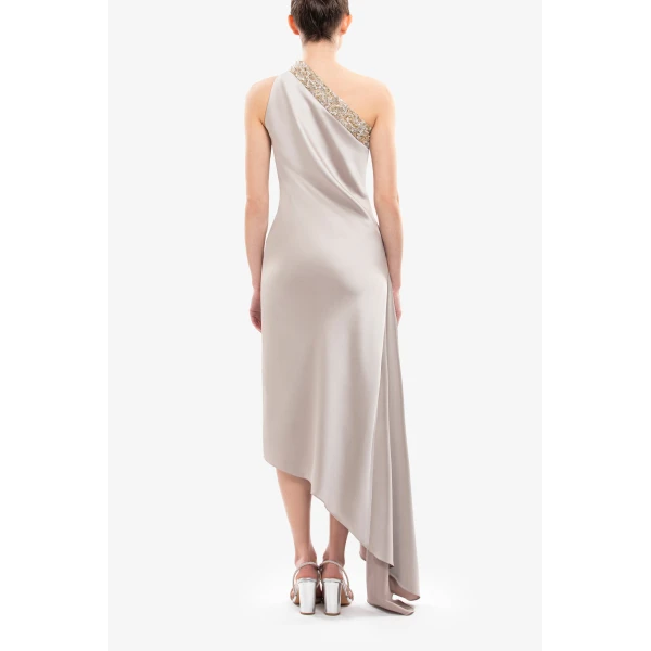 Saiid Kobeisy Asymmetrical One-Shoulder Embellished Dress, view 4