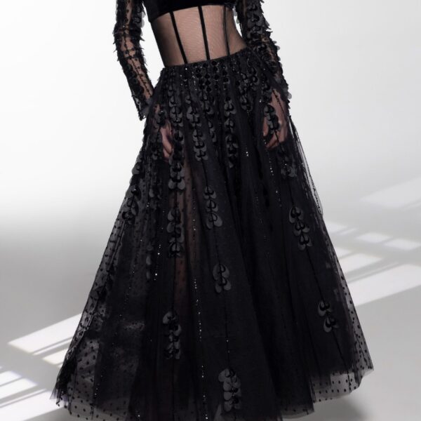 Beaded Hearts Dress With Velvet Top - Image 5