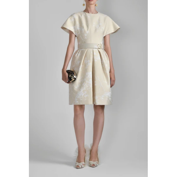 Saiid Kobeisy Brocade Flared Knee Length Dress, view 2