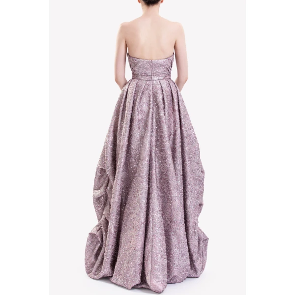 Saiid Kobeisy Brocade High-Low Dress, view 3