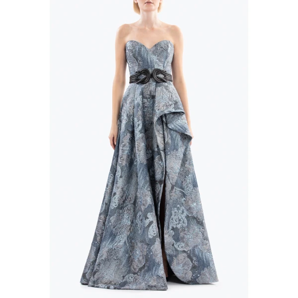 Saiid Kobeisy Brocade Long Dress, view 2