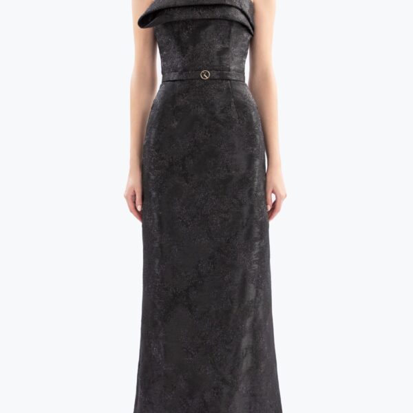 Brocade Long Fitted Dress - Image 5