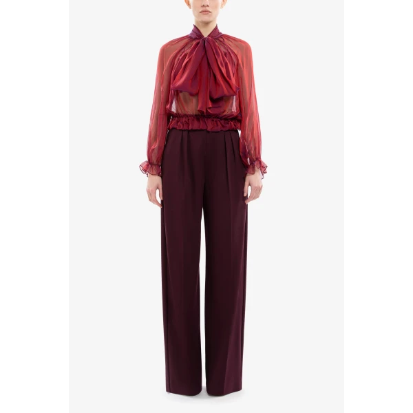 Saiid Kobeisy Chiffon Bow Chemise Top, view 2