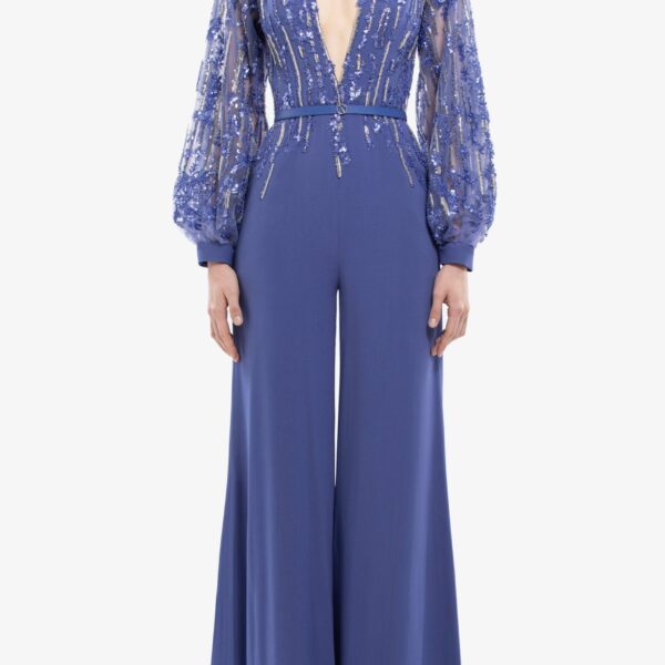 Crepe Beaded Jumpsuit - Image 5