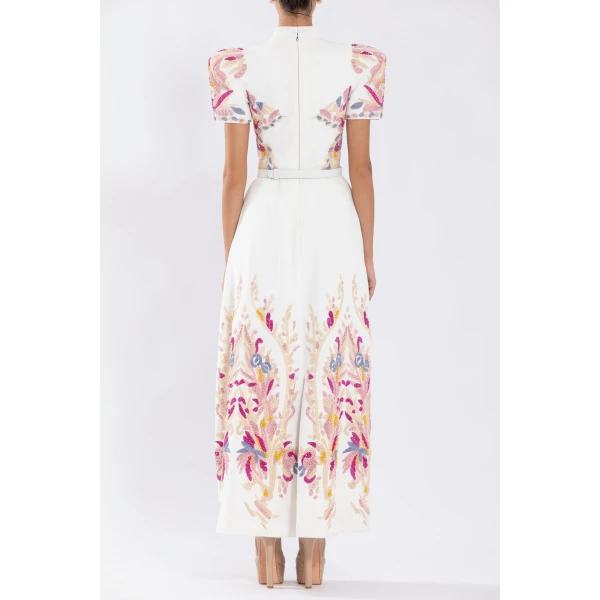 Saiid Kobeisy Crepe Dress With Abstract Beading, view 3