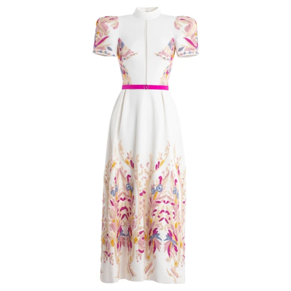 Saiid Kobeisy Crepe Dress With Abstract Beading