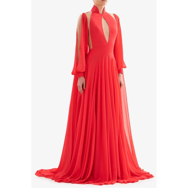 Crepe Georgette Long Dress - Image 6