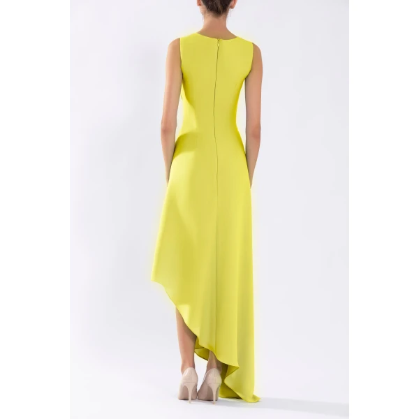 Saiid Kobeisy Crepe High-Low Dress With Matching Embroidery, view 3