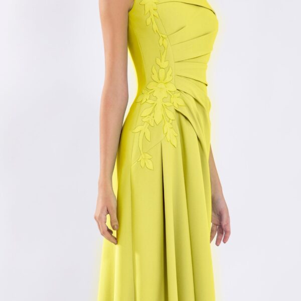 Crepe High-Low Dress With Matching Embroidery - Image 6