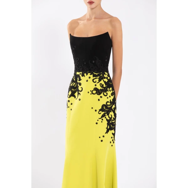 Saiid Kobeisy Crepe Mermaid Dress With Embroidery, view 6
