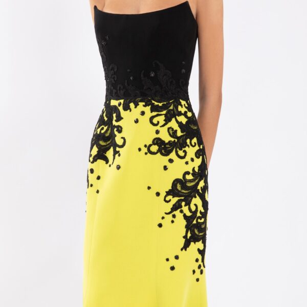 Crepe Mermaid Dress With Embroidery - Image 6