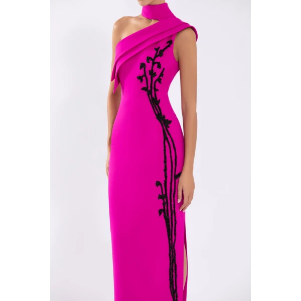 Saiid Kobeisy Crepe Off-Shoulder Dress With Beading, view 6