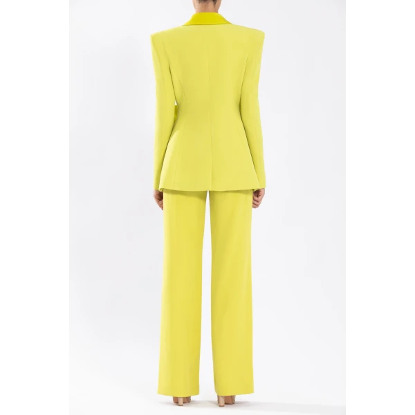 Saiid Kobeisy Crepe Tailored Jacket With Taffeta Collar And Bow, view 3
