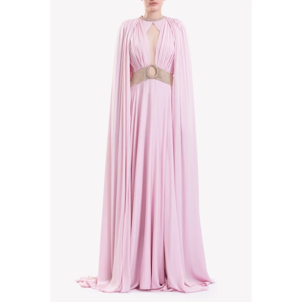 Saiid Kobeisy Crystal Embellished Draped Dress, view 3