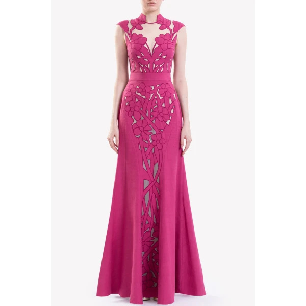 Saiid Kobeisy Cut-Out Linen Dress, view 3