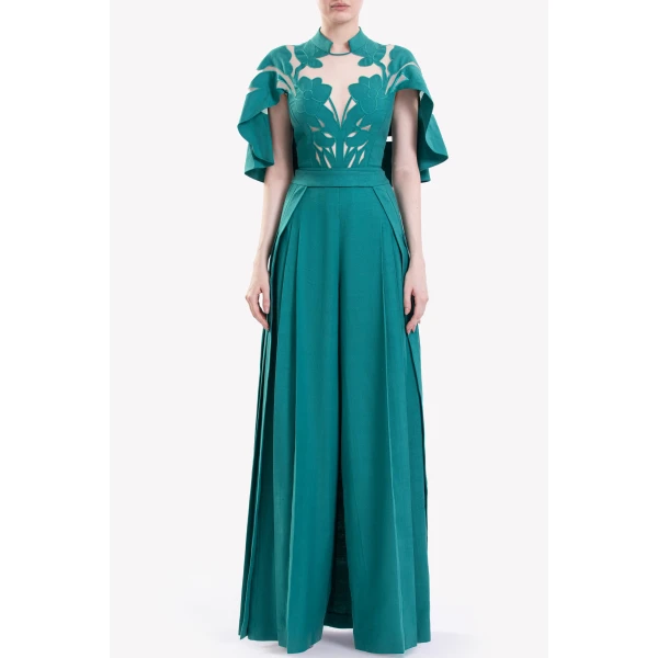 Saiid Kobeisy Cut-Out Linen Jumpsuit, view 3