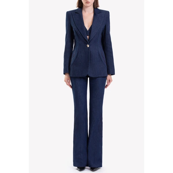 Saiid Kobeisy Denim Tailored Jacket, view 3