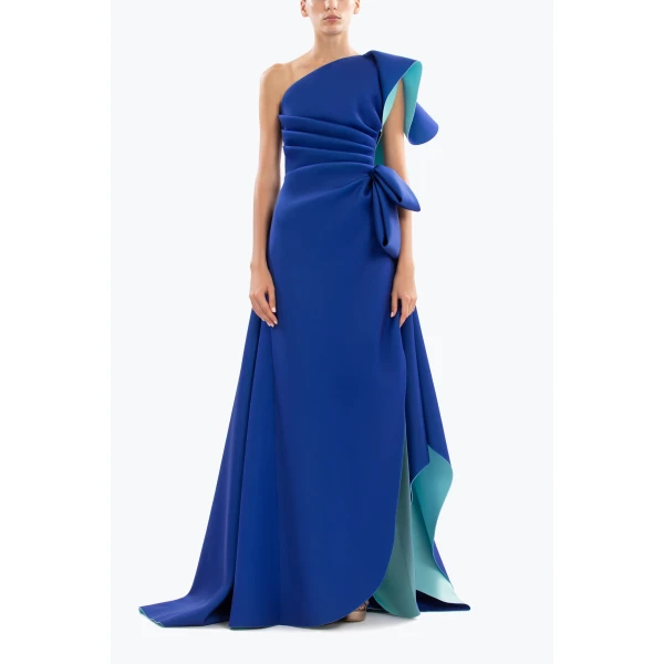 Saiid Kobeisy Double Faced Scuba Long Dress, view 5