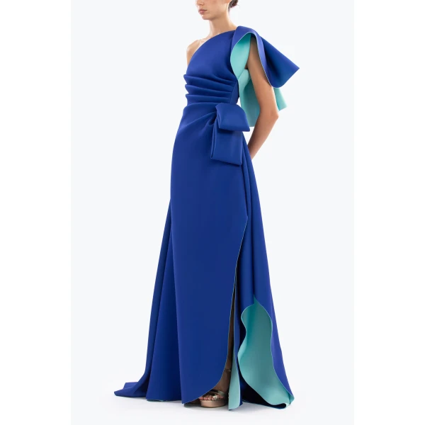 Saiid Kobeisy Double Faced Scuba Long Dress, view 6