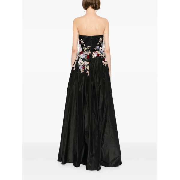 Saiid Kobeisy Embellished 3D Flowers Taffeta Gown, view 3