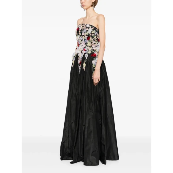 Saiid Kobeisy Embellished 3D Flowers Taffeta Gown, view 4