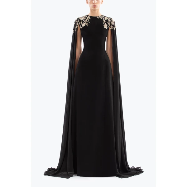 Saiid Kobeisy Embellished Crepe Kaftan, view 2
