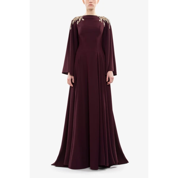Saiid Kobeisy Embellished Crepe Kaftan, view 2