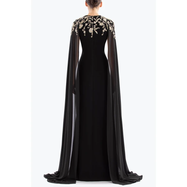 Saiid Kobeisy Embellished Crepe Kaftan, view 3
