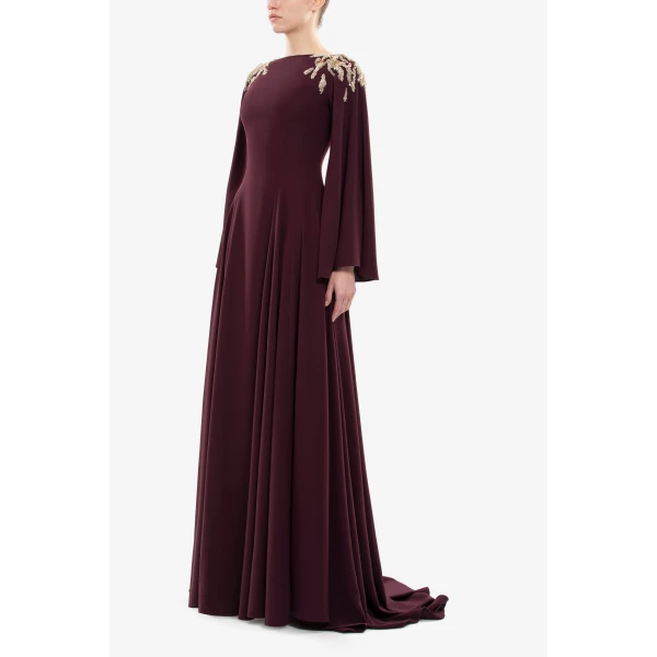 Saiid Kobeisy Embellished Crepe Kaftan, view 3