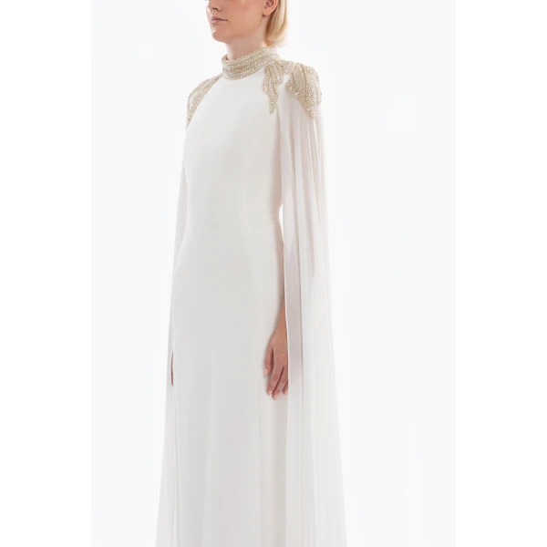 Saiid Kobeisy Embellished Crepe Kaftan, view 4