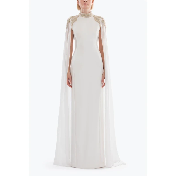 Saiid Kobeisy Embellished Crepe Kaftan, view 5