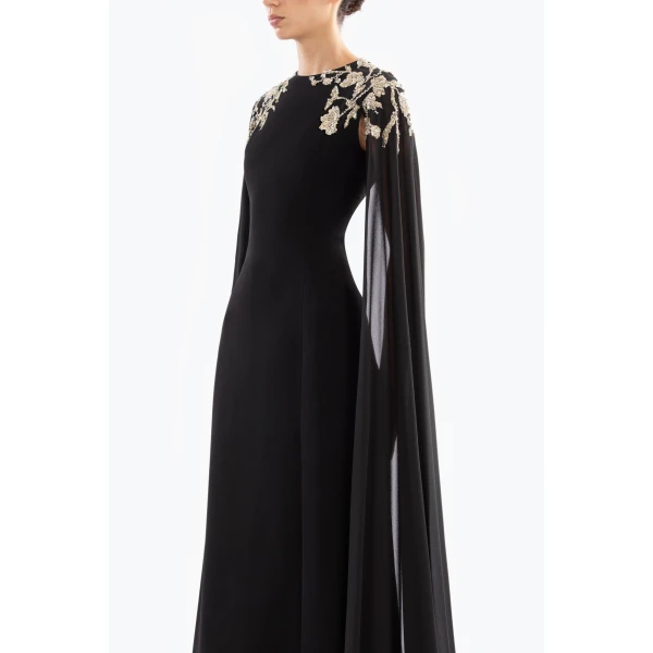 Saiid Kobeisy Embellished Crepe Kaftan, view 6