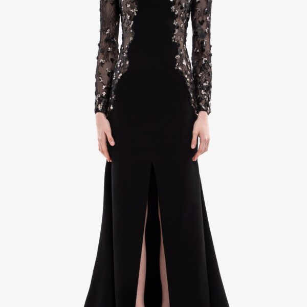 Embellished Crepe Long Dress - Image 5