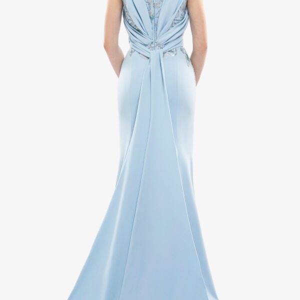Embellished Long Crepe Dress - Image 6