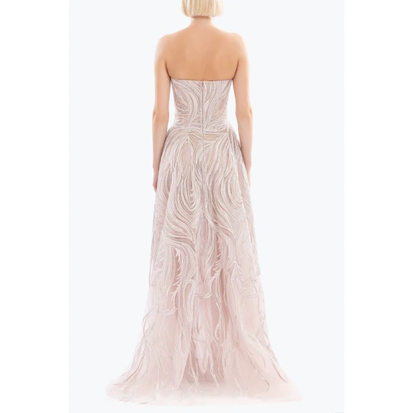 Saiid Kobeisy Embellished Long Dress, view 3