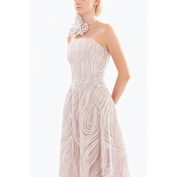Saiid Kobeisy Embellished Long Dress, view 4
