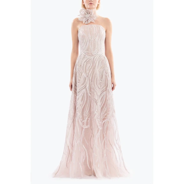 Saiid Kobeisy Embellished Long Dress, view 5