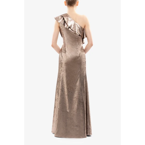 Saiid Kobeisy Embellished One-Shoulder Lamé Dress, view 4