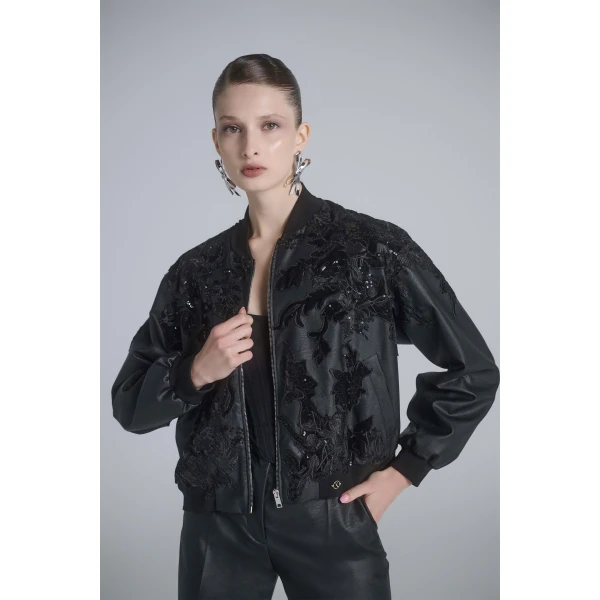 Saiid Kobeisy Embroidered Bomber Jacket, view 3