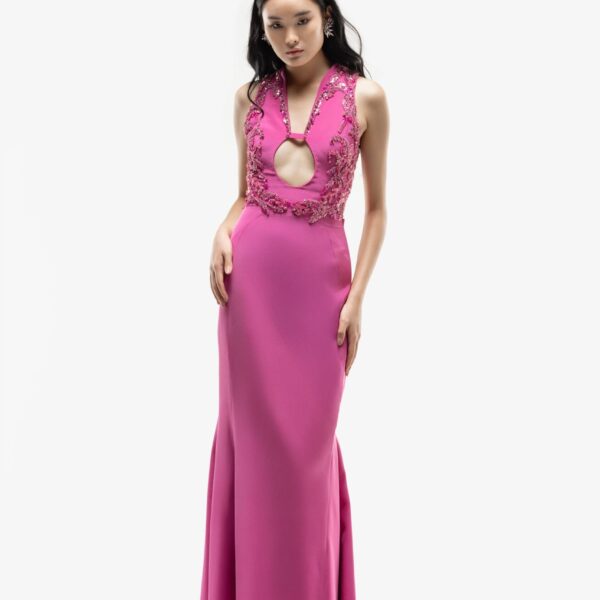 Embroidered Crepe Dress - Image 5