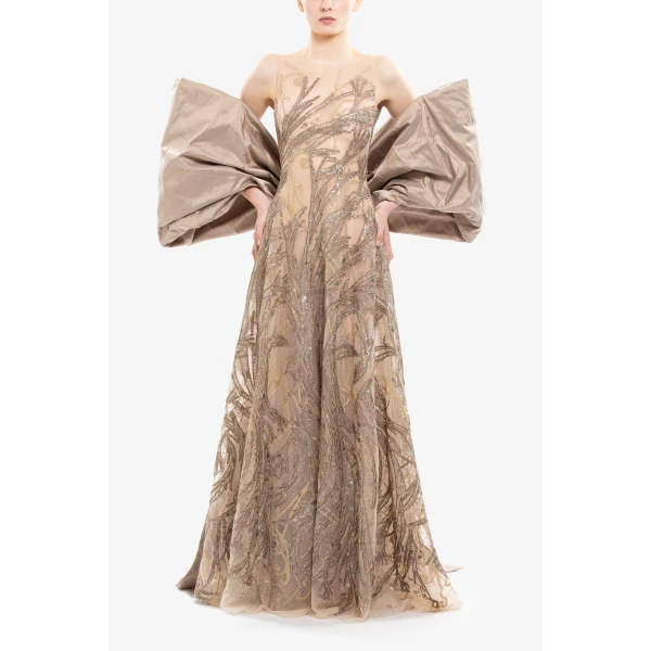 Saiid Kobeisy Embroidered Long Dress, view 2