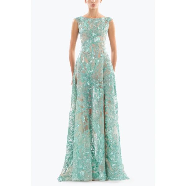 Saiid Kobeisy Embroidered Long Dress, view 2