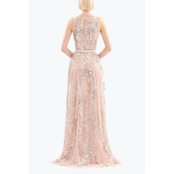 Saiid Kobeisy Embroidered Long Dress, view 3