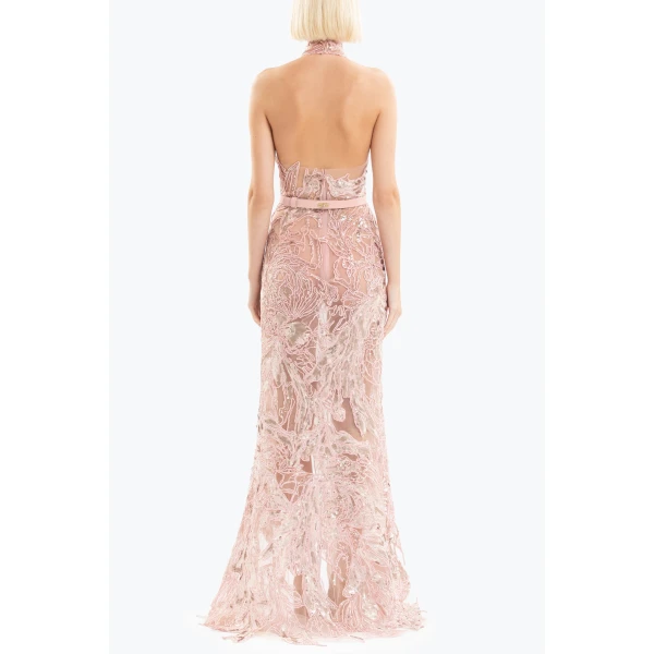 Saiid Kobeisy Embroidered Long Dress, view 3