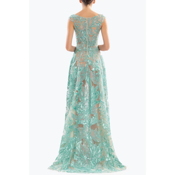 Saiid Kobeisy Embroidered Long Dress, view 3