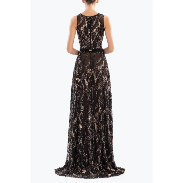 Saiid Kobeisy Embroidered Long Dress, view 3